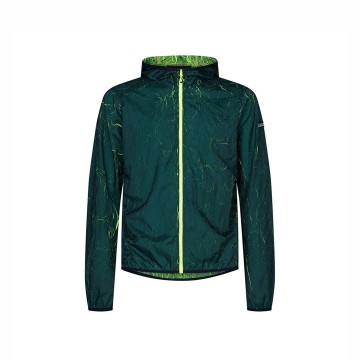 Green lava hooded windbreaker for men